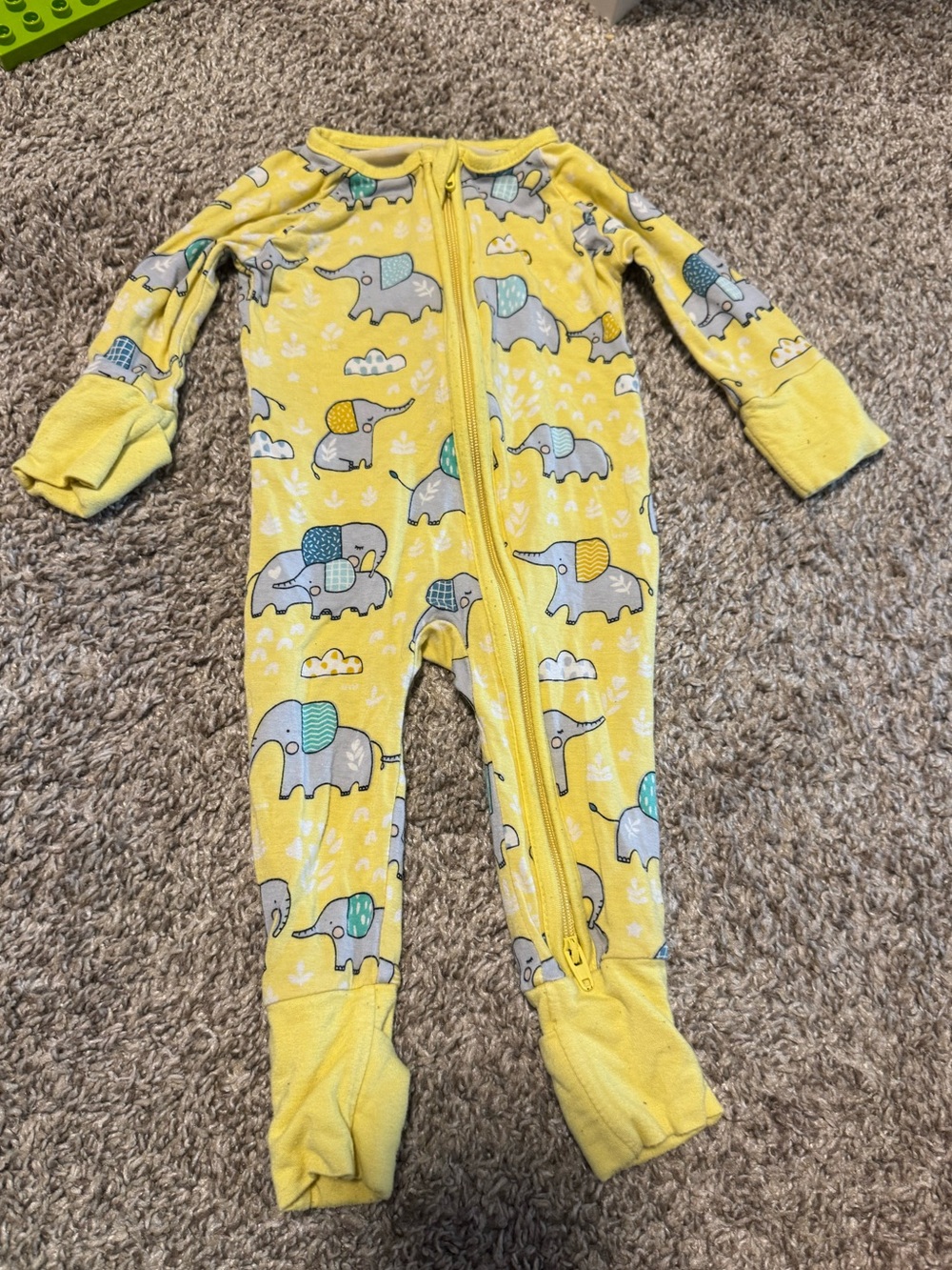 Little Sleepies NB Yellow Elephant Zippy